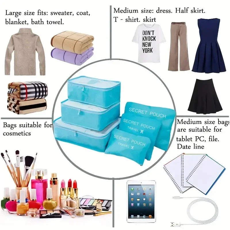 סט 6 תיקי ארגון למזוודה – תמונה 4