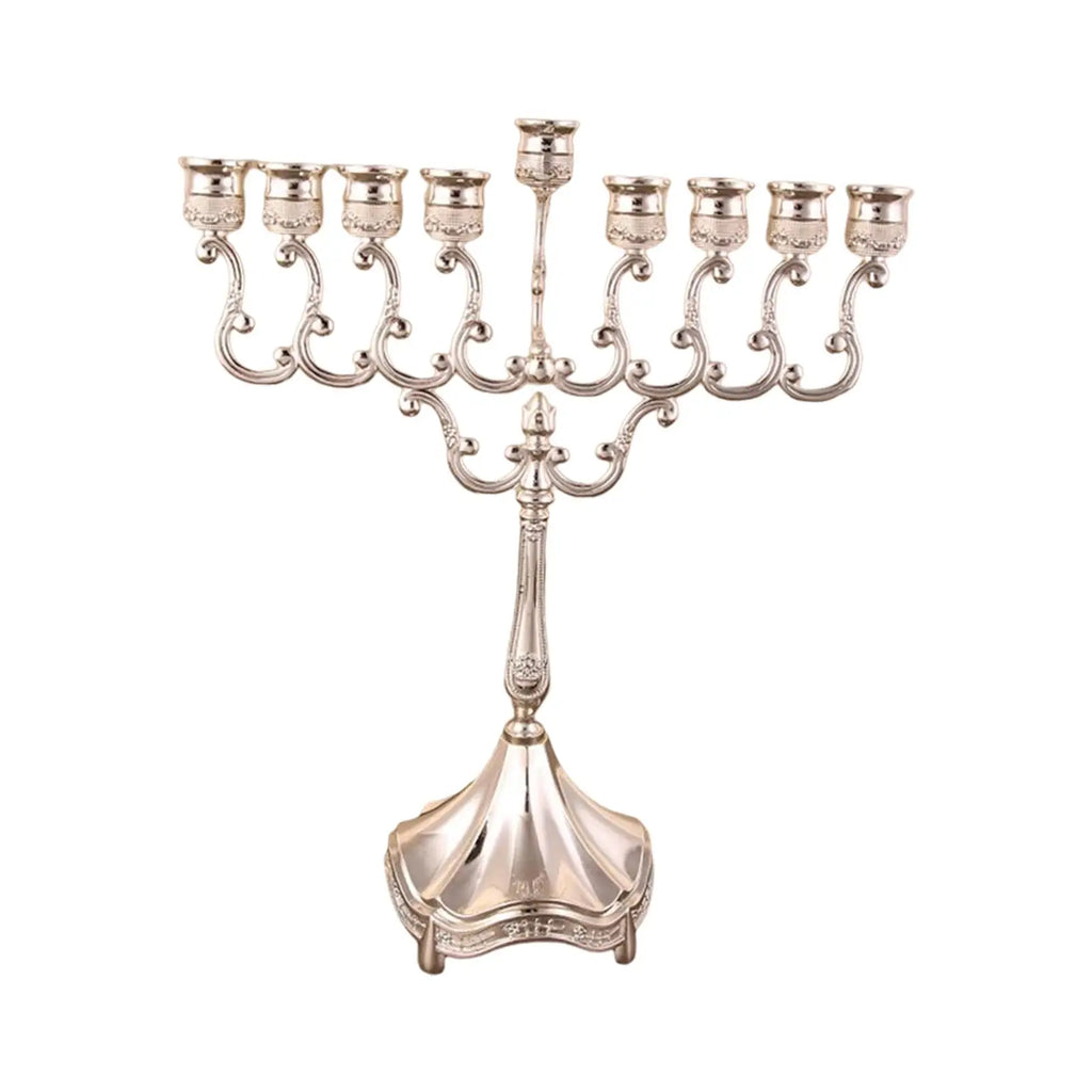 חנוכייה קלאסית גבוהה 30 ס"מ – כסוף