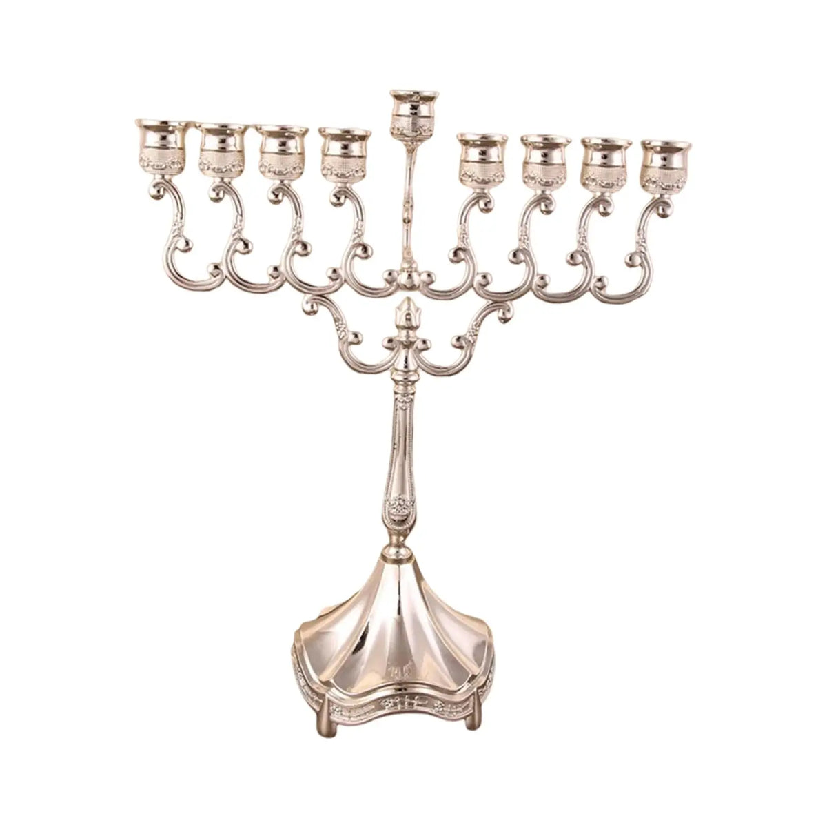 חנוכייה קלאסית גבוהה 30 ס"מ – כסוף