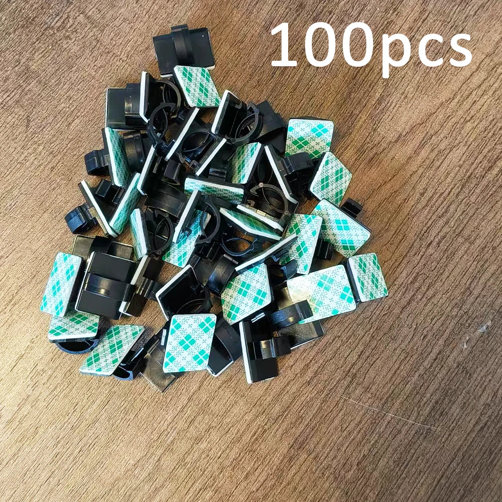 קליפסים דביקים לסידור כבלים – 100 יח'